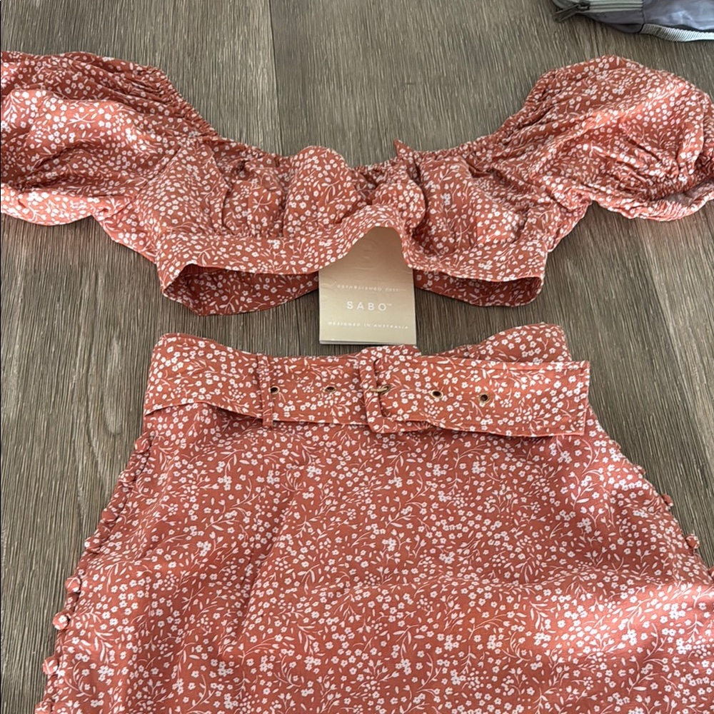 Sabo Skirt Gold Mini A-Line Skirt Set